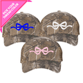 3D Embroidered Ribbon Bow Camo Trucker Hat