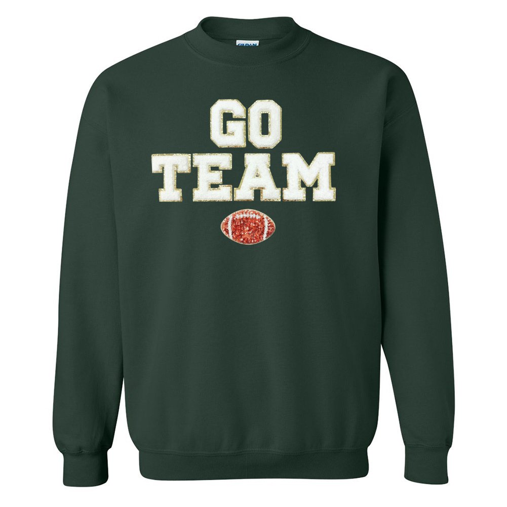 Team Colors 'Go Team' Gameday Glam Football Letter Patch Sweatshirt