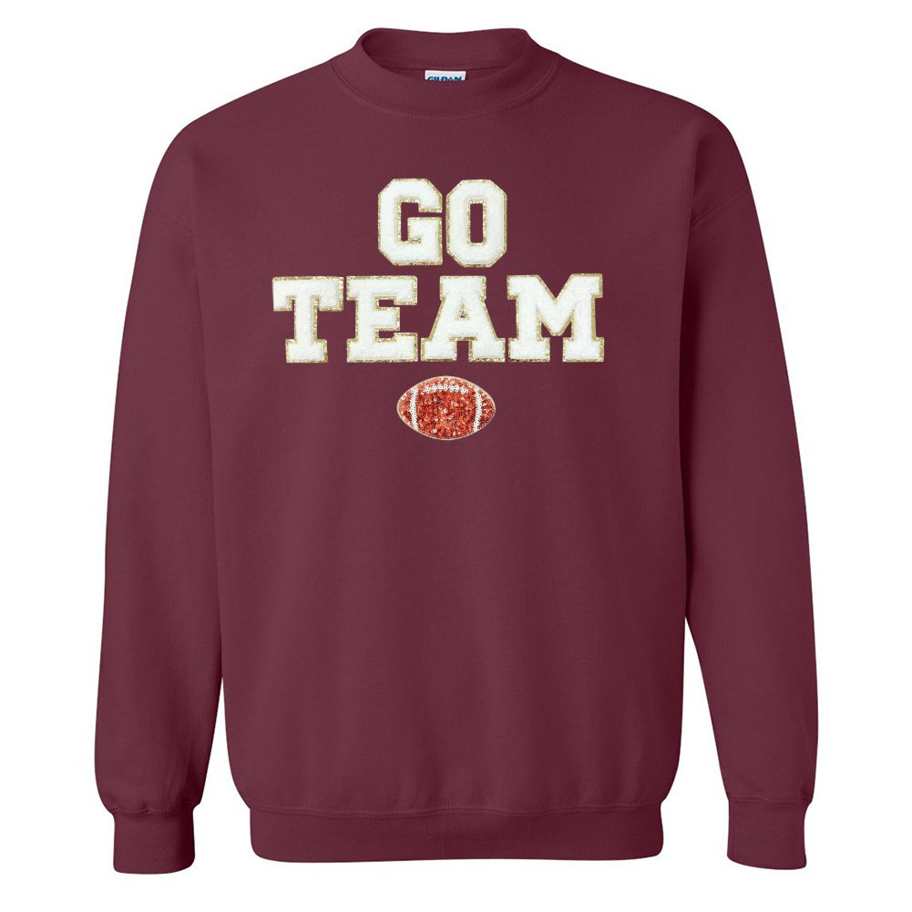 Team Colors 'Go Team' Gameday Glam Football Letter Patch Sweatshirt