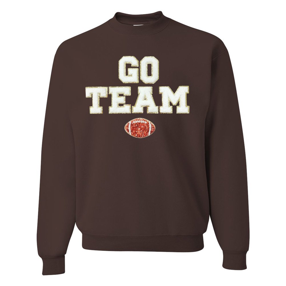 Team Colors 'Go Team' Gameday Glam Football Letter Patch Sweatshirt