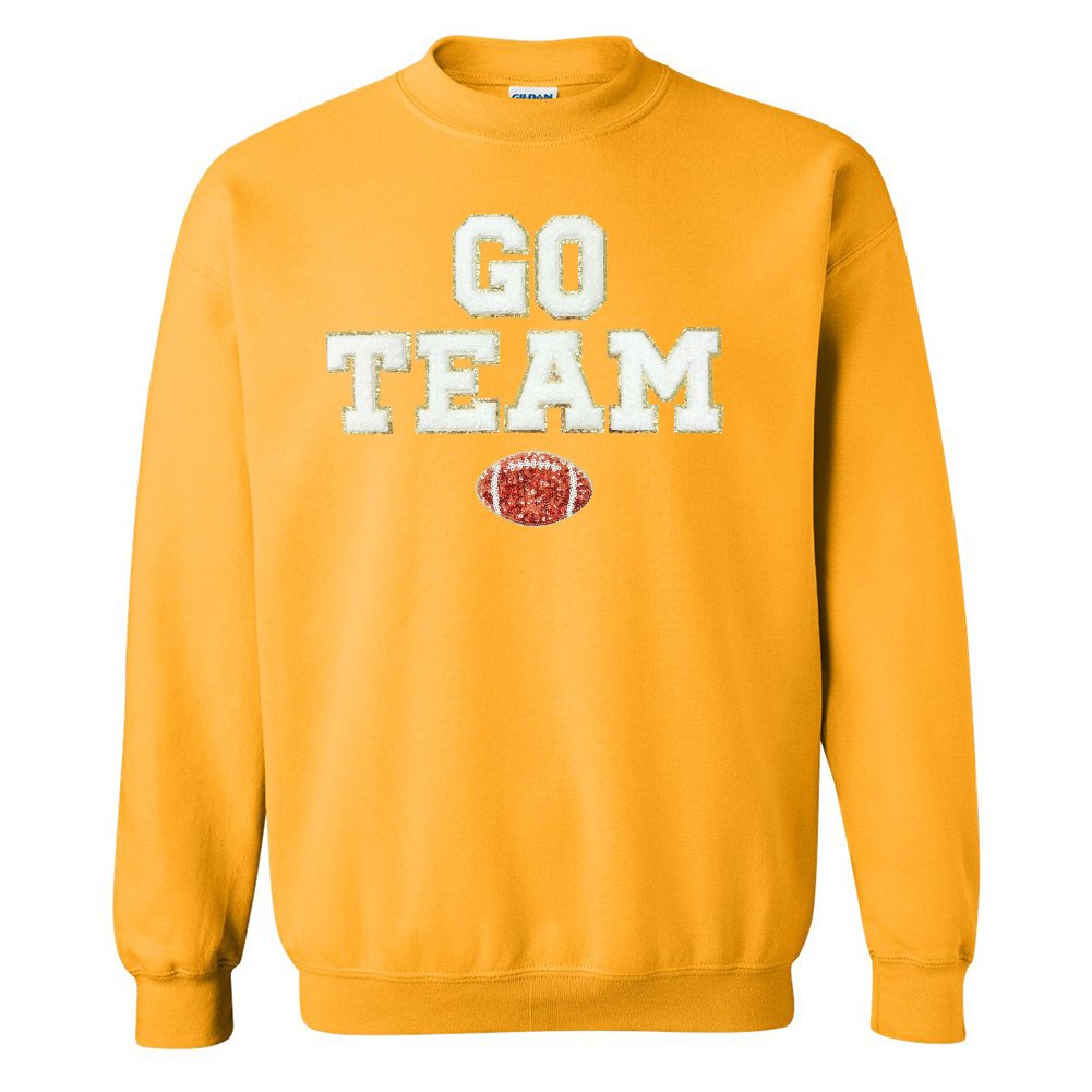 Team Colors 'Go Team' Gameday Glam Football Letter Patch Sweatshirt
