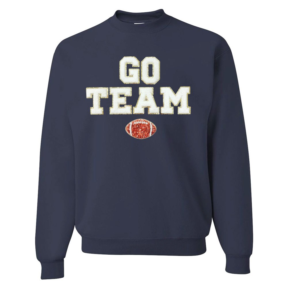 Team Colors 'Go Team' Gameday Glam Football Letter Patch Sweatshirt