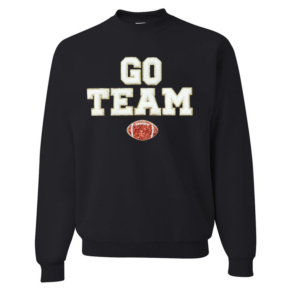 Team Colors 'Go Team' Gameday Glam Football Letter Patch Sweatshirt