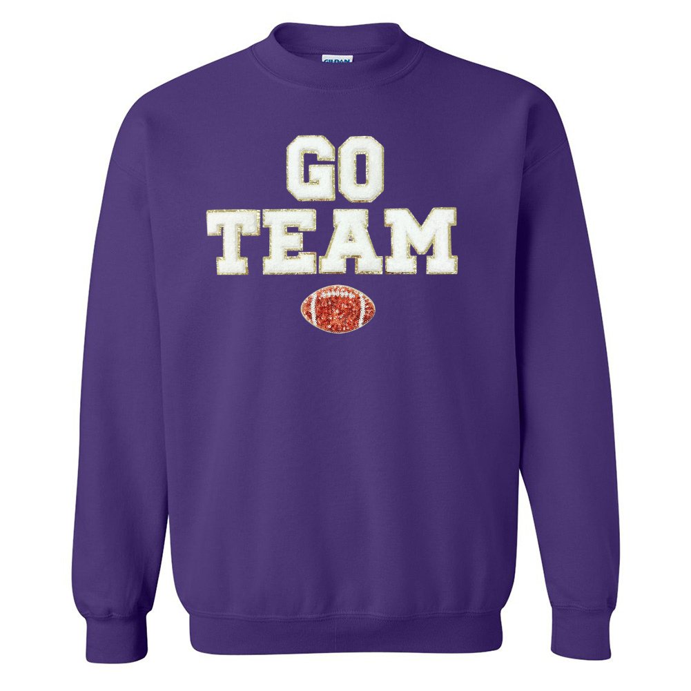 Team Colors 'Go Team' Gameday Glam Football Letter Patch Sweatshirt