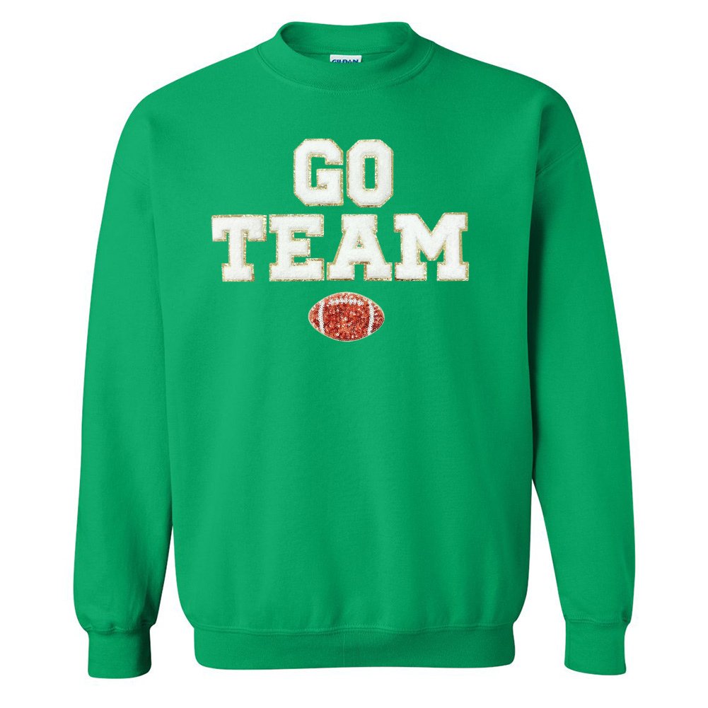 Team Colors 'Go Team' Gameday Glam Football Letter Patch Sweatshirt