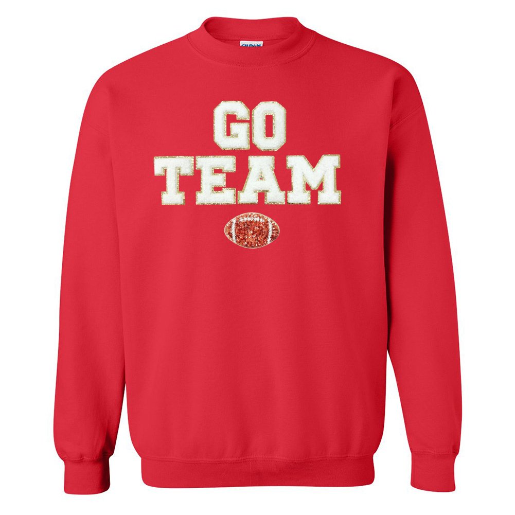 Team Colors 'Go Team' Gameday Glam Football Letter Patch Sweatshirt
