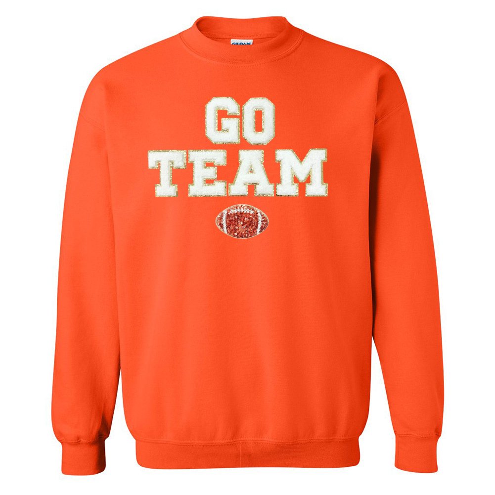 Team Colors 'Go Team' Gameday Glam Football Letter Patch Sweatshirt