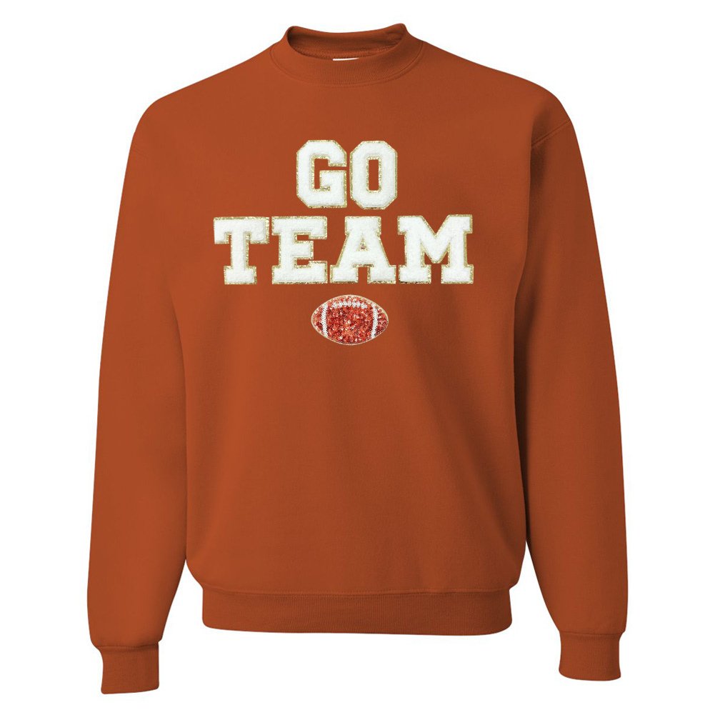 Team Colors 'Go Team' Gameday Glam Football Letter Patch Sweatshirt