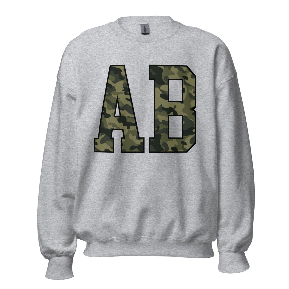 Initialed 'Camo' Big Print Crewneck Sweatshirt