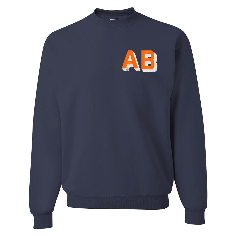 Personalized Shadow Block Initials 'Team Color' Sweatshirt