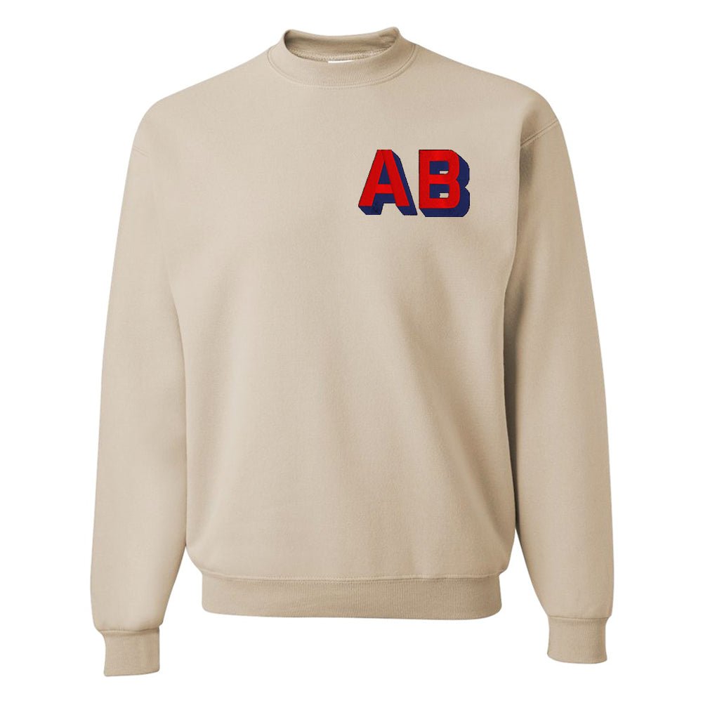 Personalized Shadow Block Initials 'Team Color' Sweatshirt