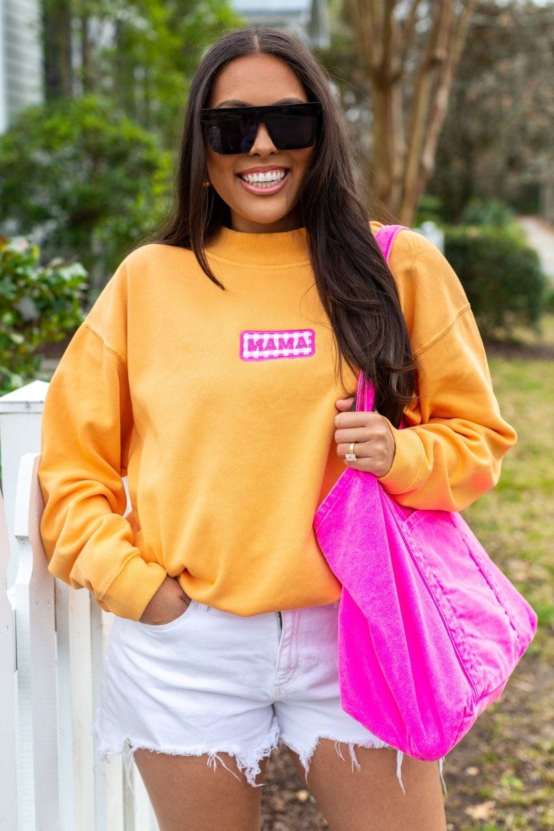 Make It Yours™ Gingham Patch Mockneck
