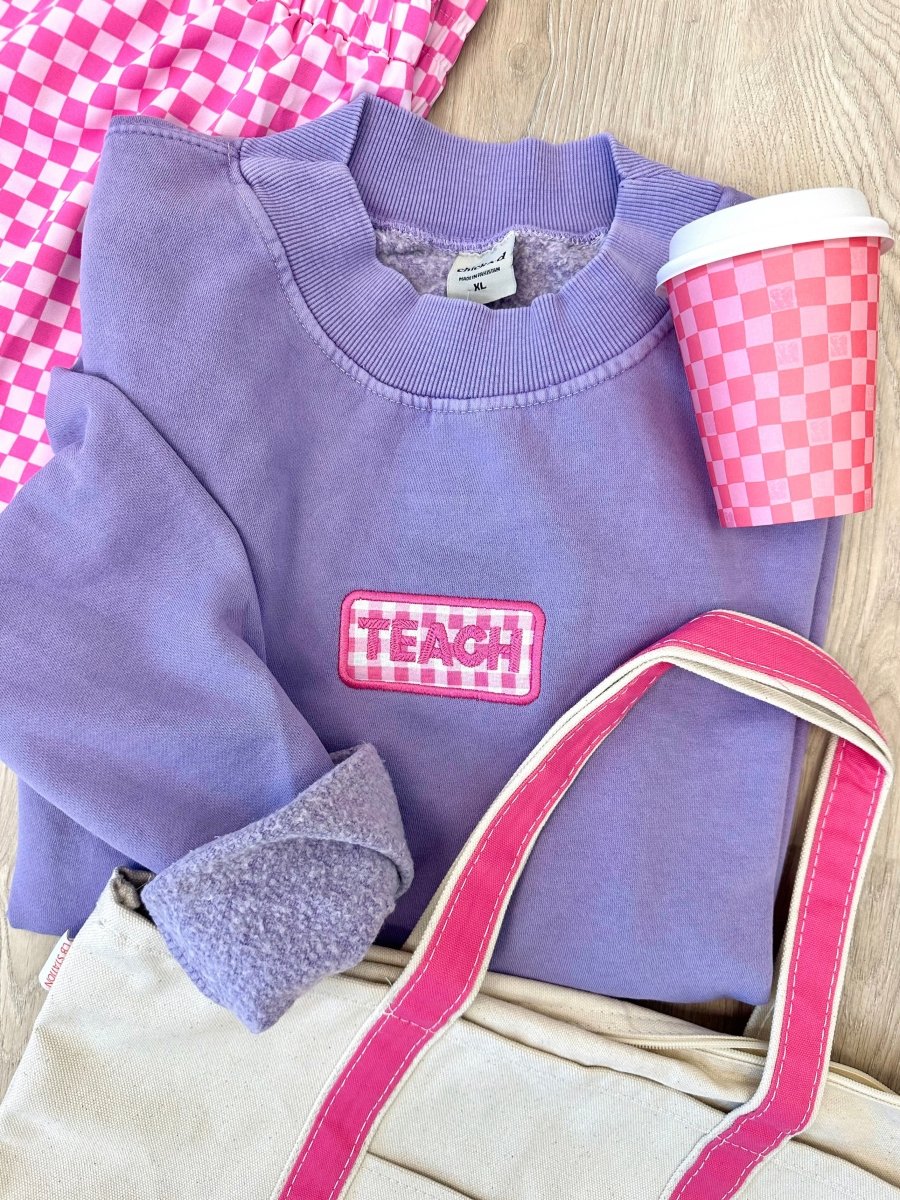Make It Yours™ Gingham Patch Mockneck