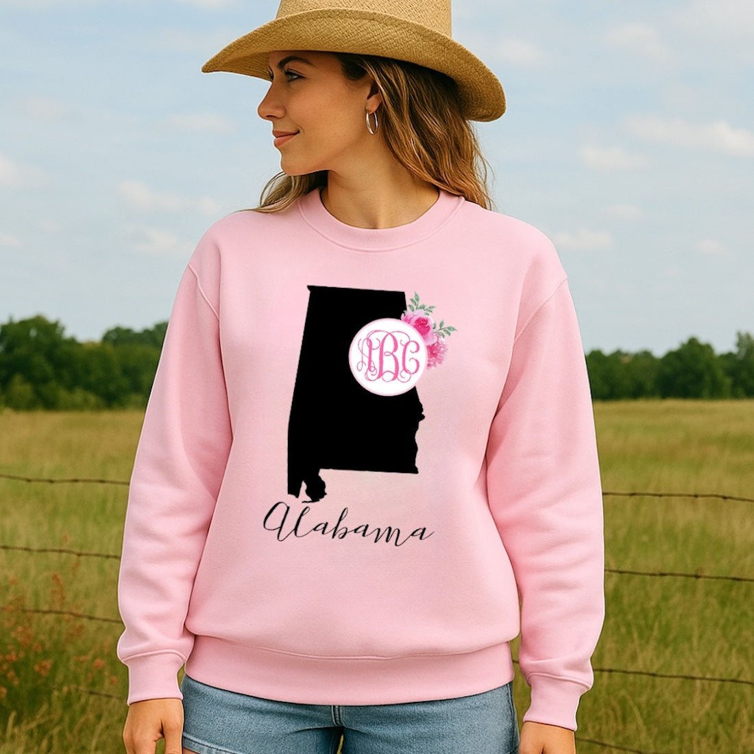 Monogrammed 'Alabama State Pride' Crewneck Sweatshirt