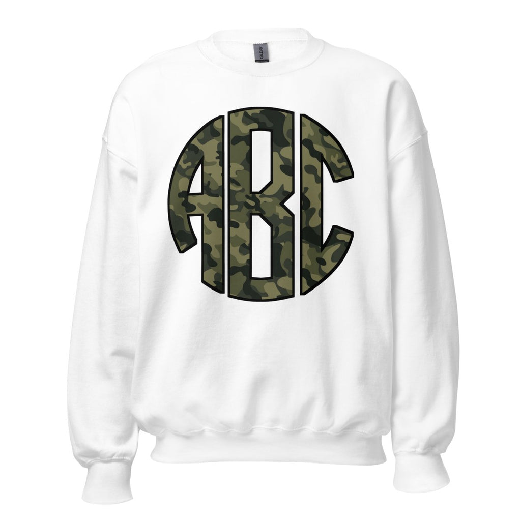Monogrammed 'Camo' Big Print Crewneck Sweatshirt