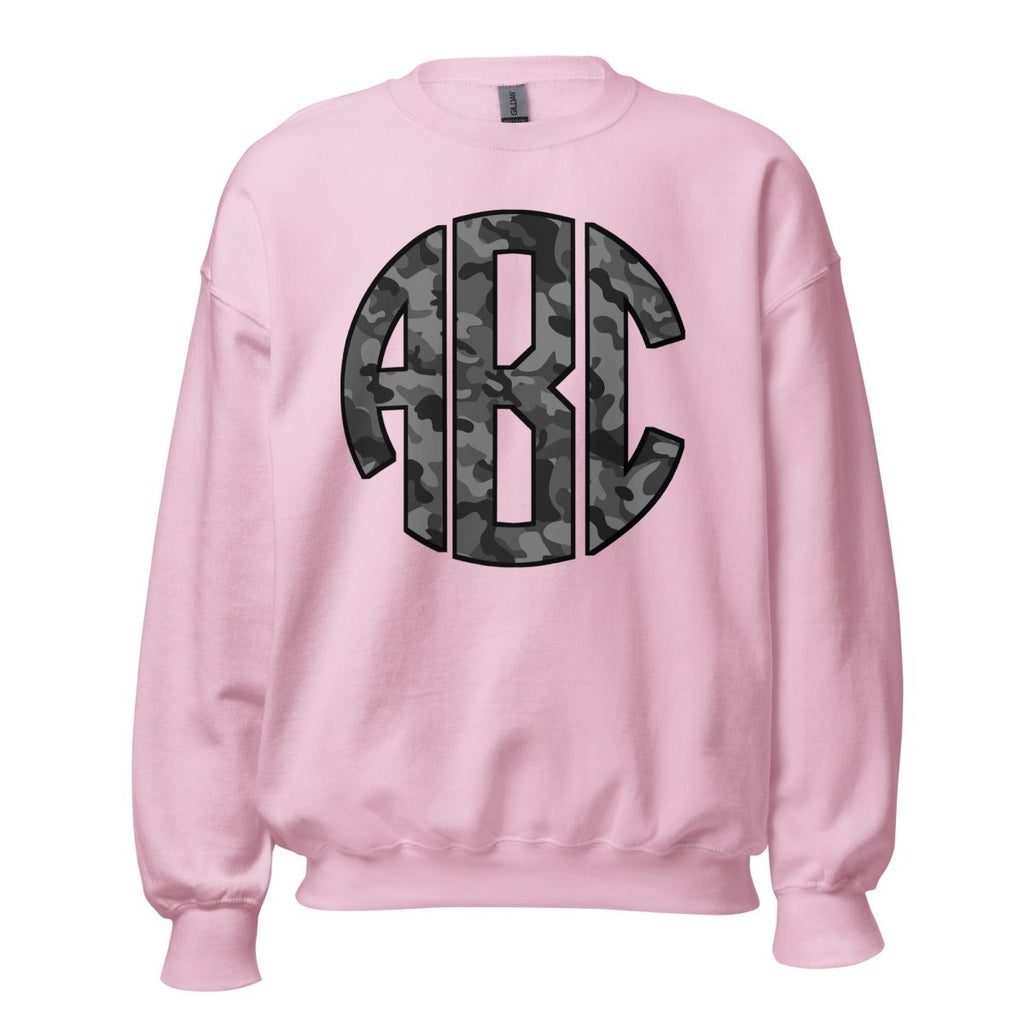 Monogrammed 'Camo' Big Print Crewneck Sweatshirt