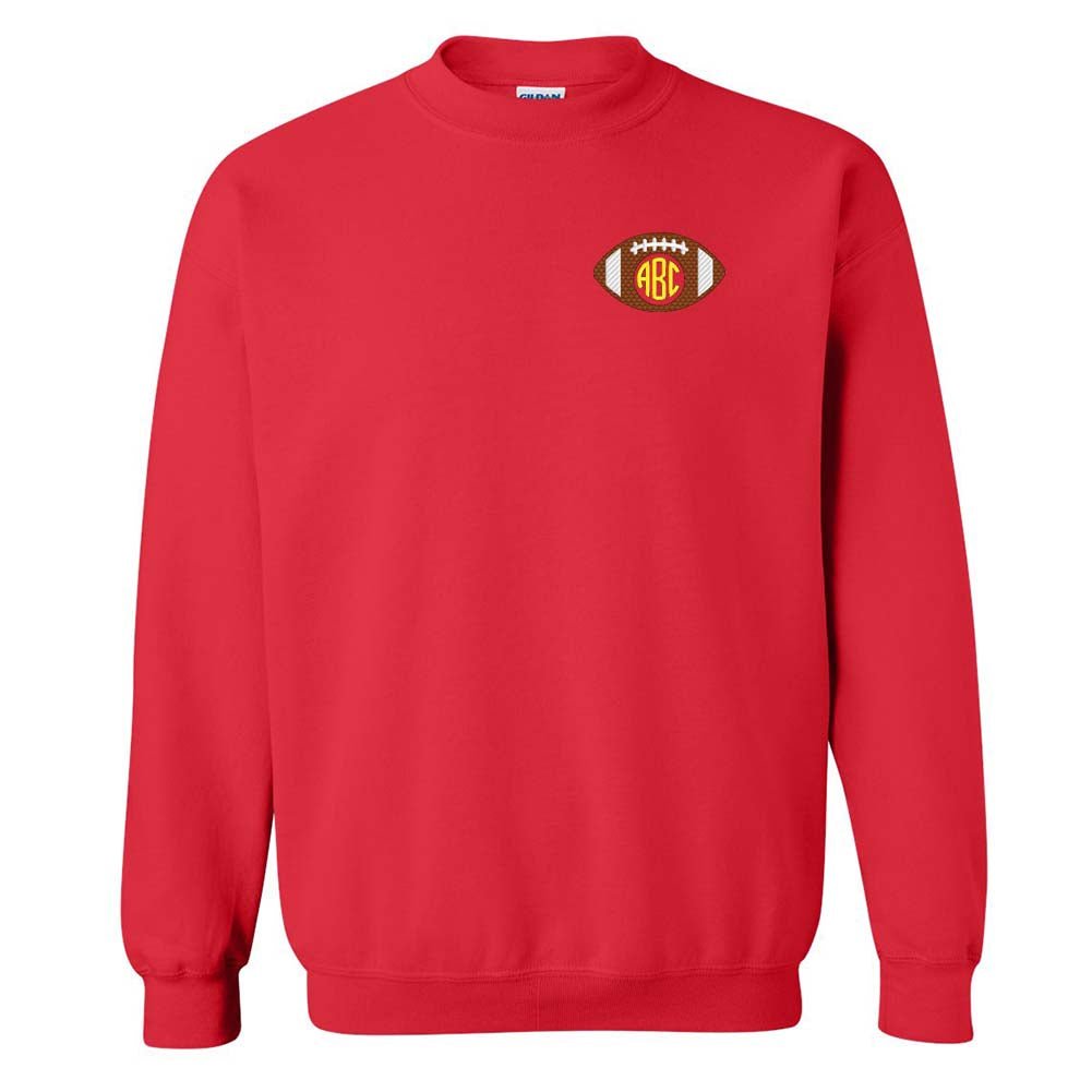Monogrammed Football Crewneck Sweatshirt