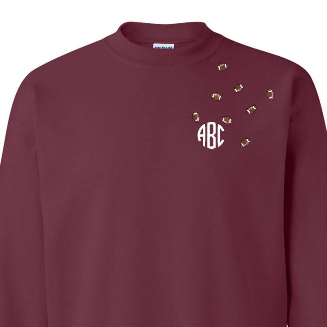 Monogrammed 'Football Fever' Team Crewneck Sweatshirt