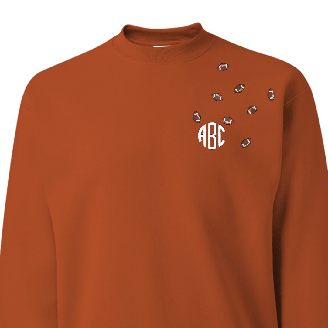 Monogrammed 'Football Fever' Team Crewneck Sweatshirt