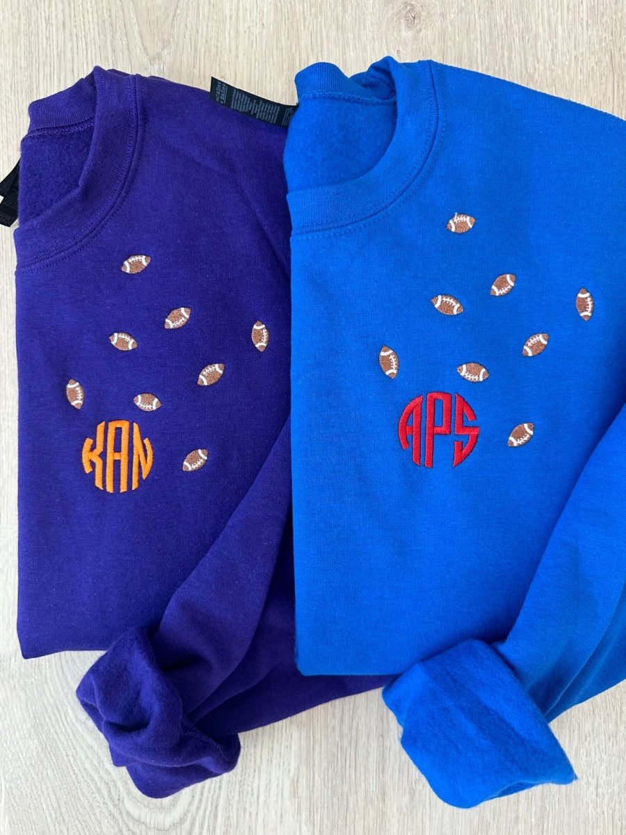 Monogrammed 'Football Fever' Team Crewneck Sweatshirt