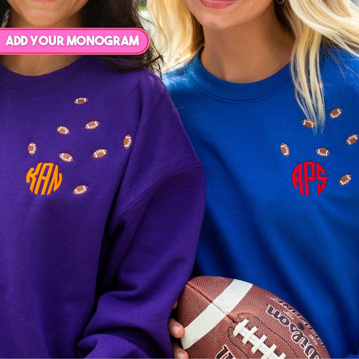Monogrammed 'Football Fever' Team Crewneck Sweatshirt