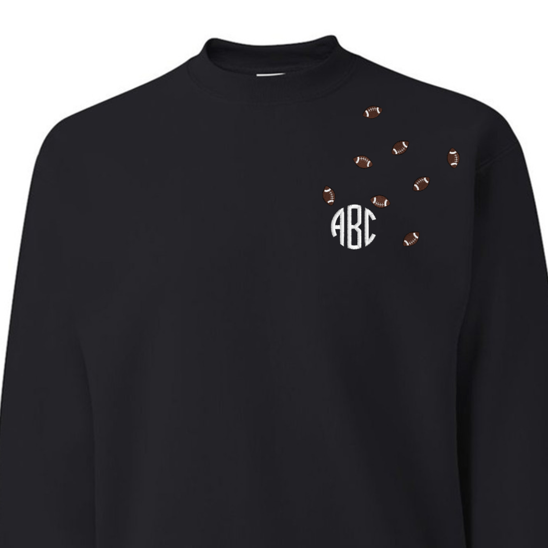 Monogrammed 'Football Fever' Team Crewneck Sweatshirt