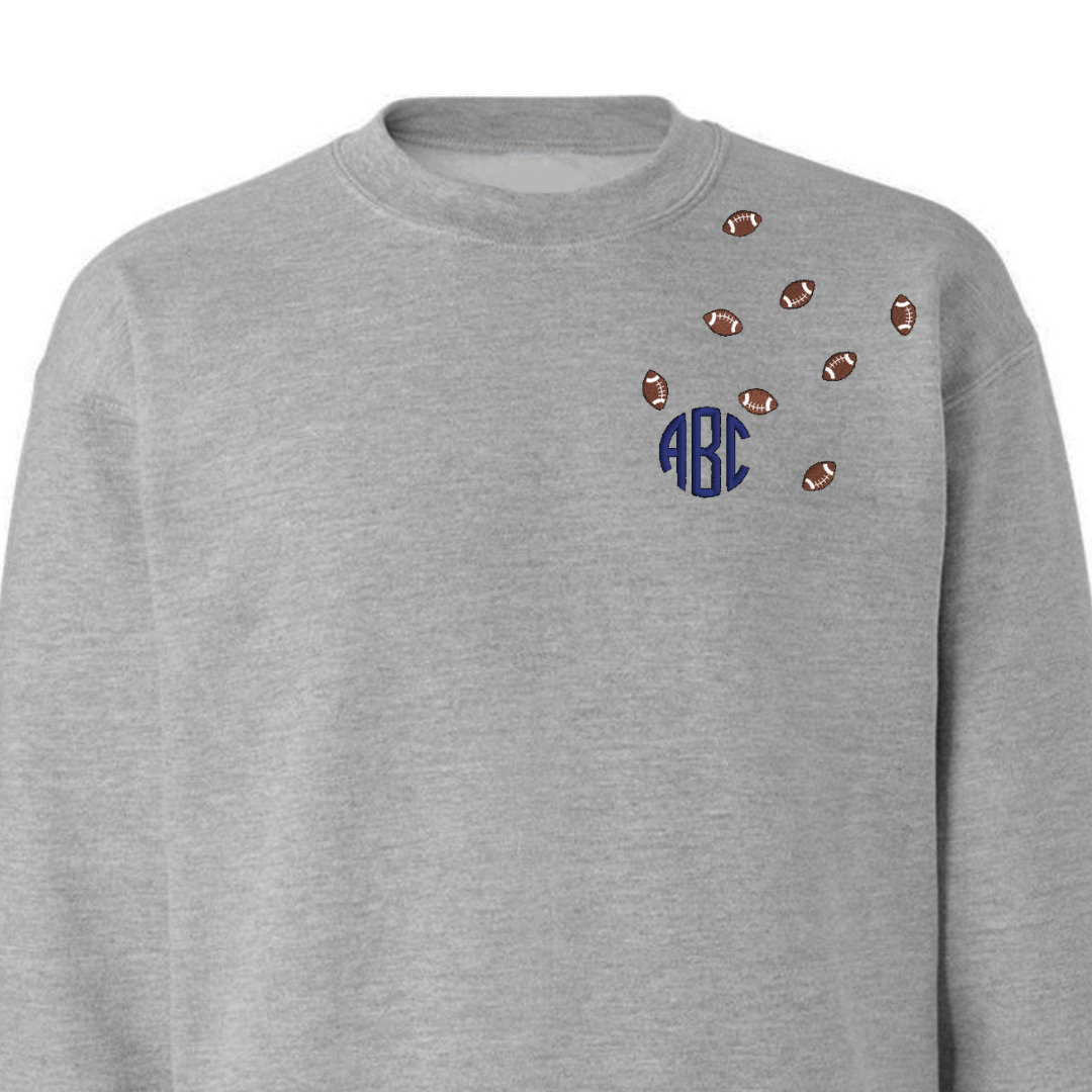 Monogrammed 'Football Fever' Team Crewneck Sweatshirt