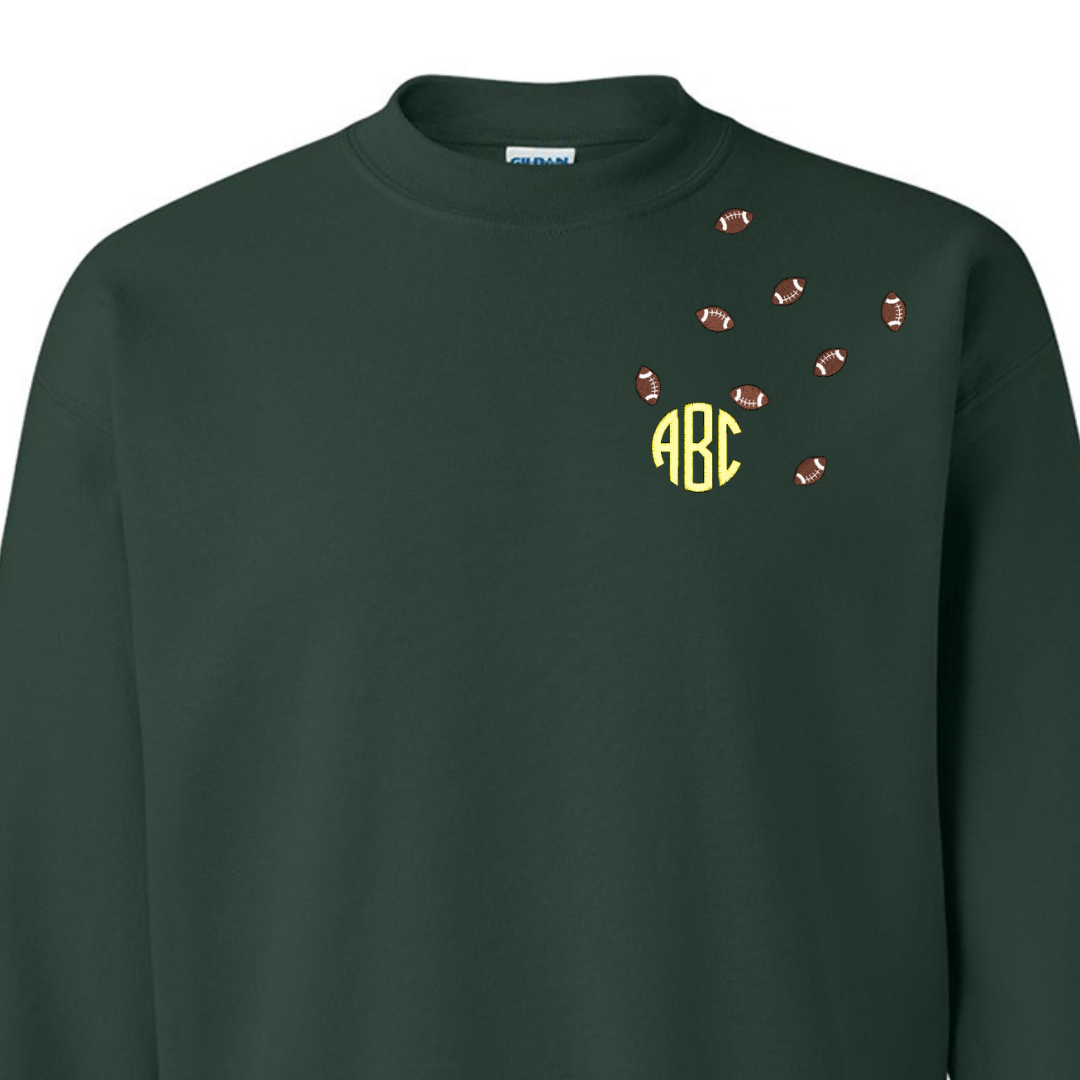 Monogrammed 'Football Fever' Team Crewneck Sweatshirt
