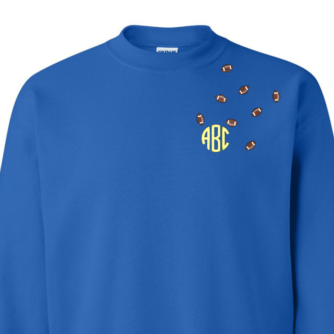 Monogrammed 'Football Fever' Team Crewneck Sweatshirt