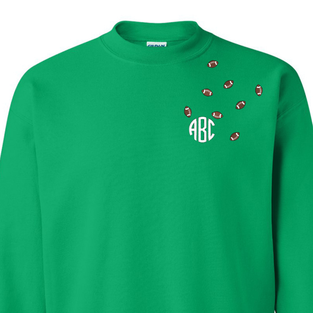Monogrammed 'Football Fever' Team Crewneck Sweatshirt