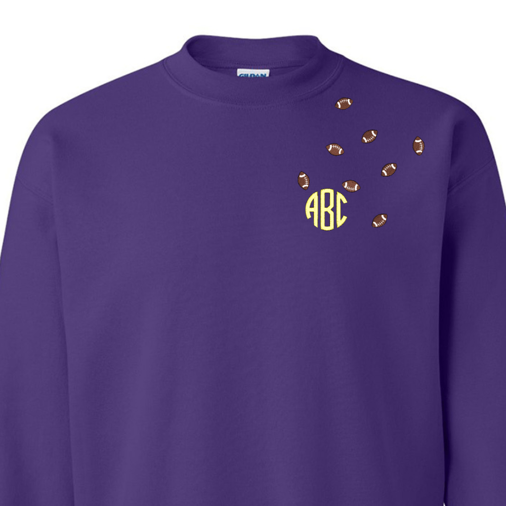 Monogrammed 'Football Fever' Team Crewneck Sweatshirt
