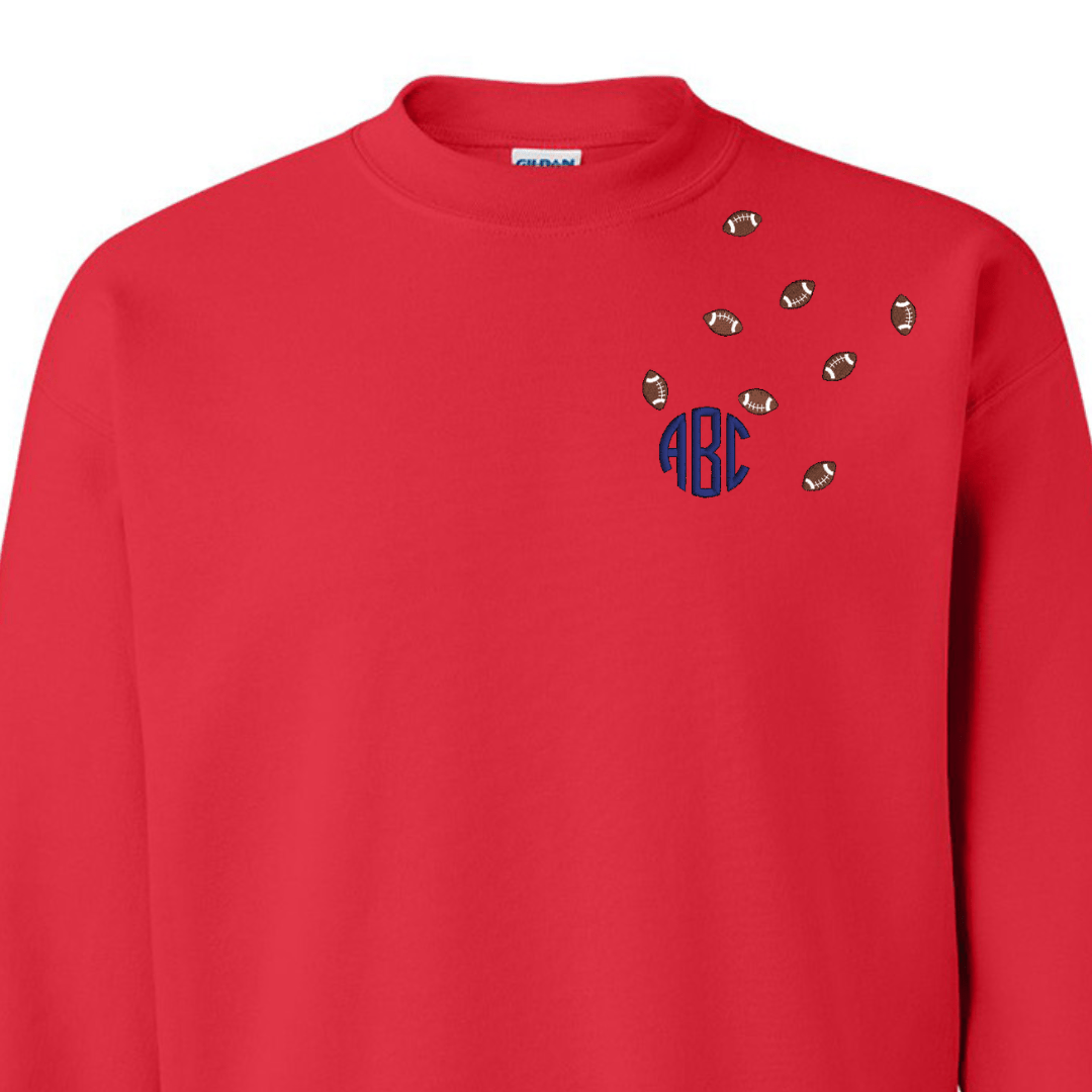 Monogrammed 'Football Fever' Team Crewneck Sweatshirt
