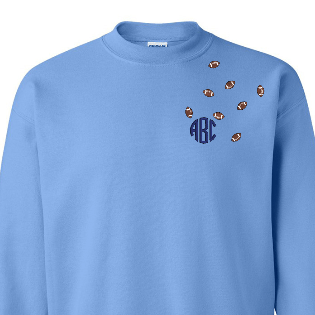 Monogrammed 'Football Fever' Team Crewneck Sweatshirt