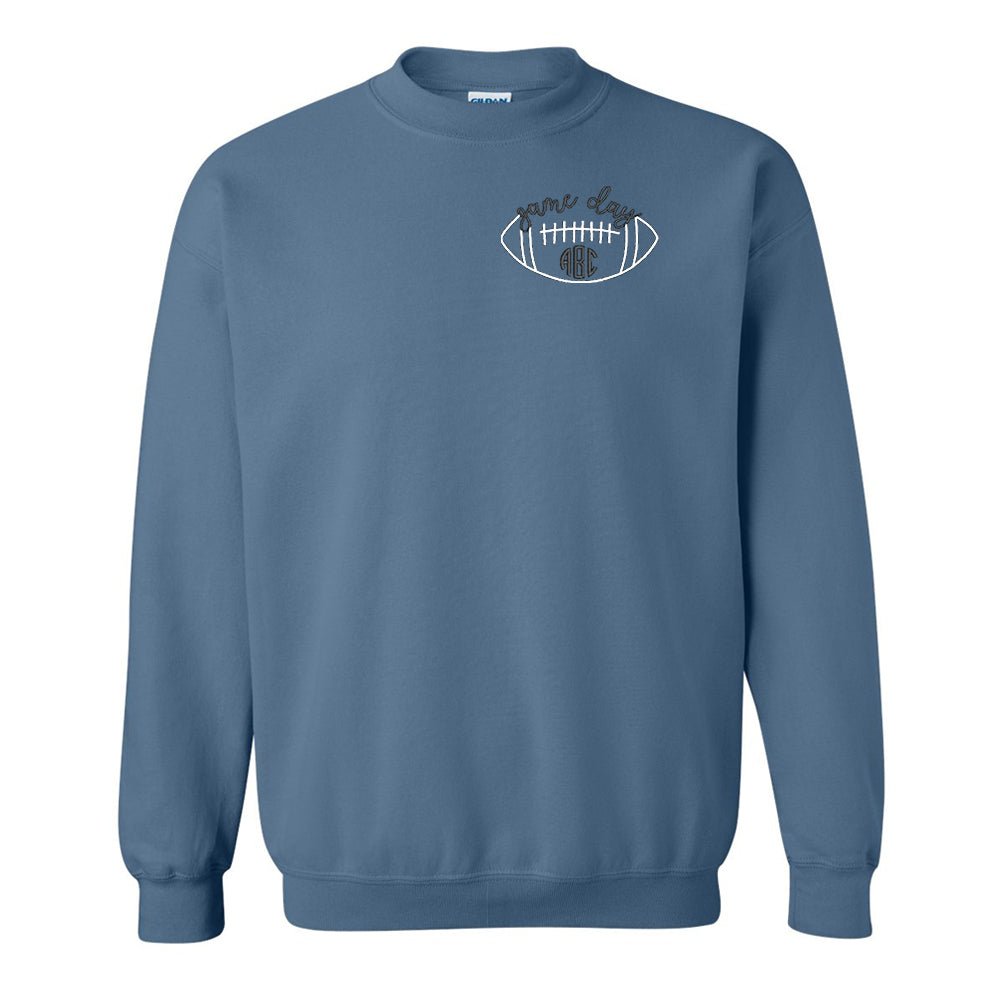 Monogrammed Football Game Day Crewneck Sweatshirt