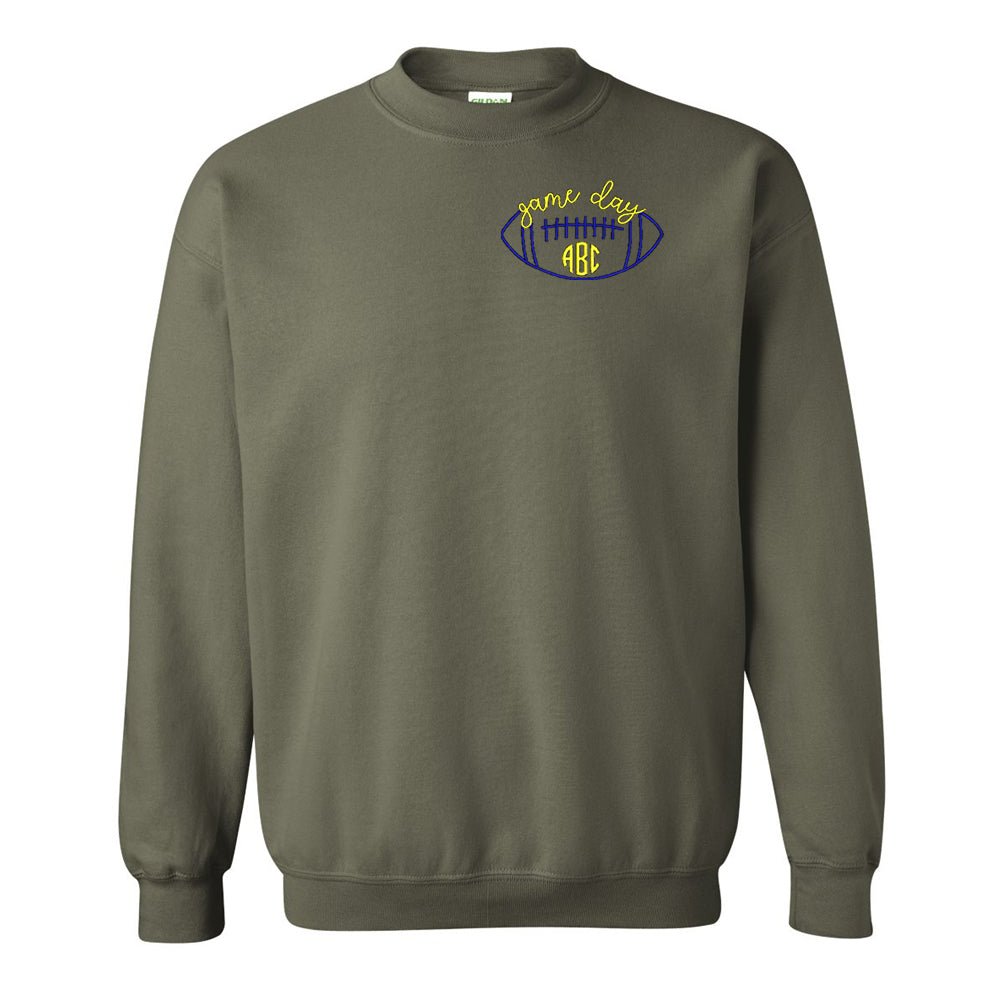 Monogrammed Football Game Day Crewneck Sweatshirt