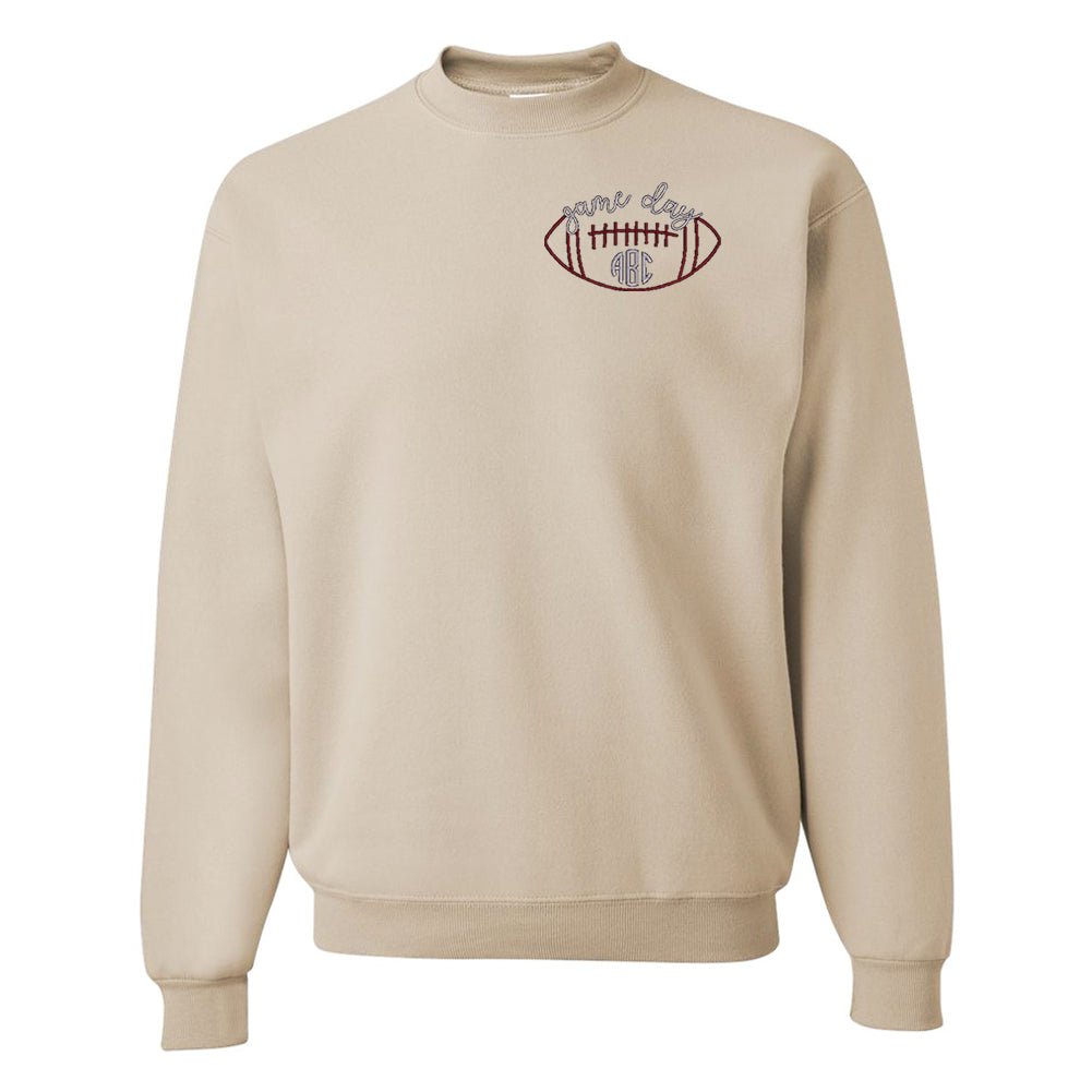 Monogrammed Football Game Day Crewneck Sweatshirt