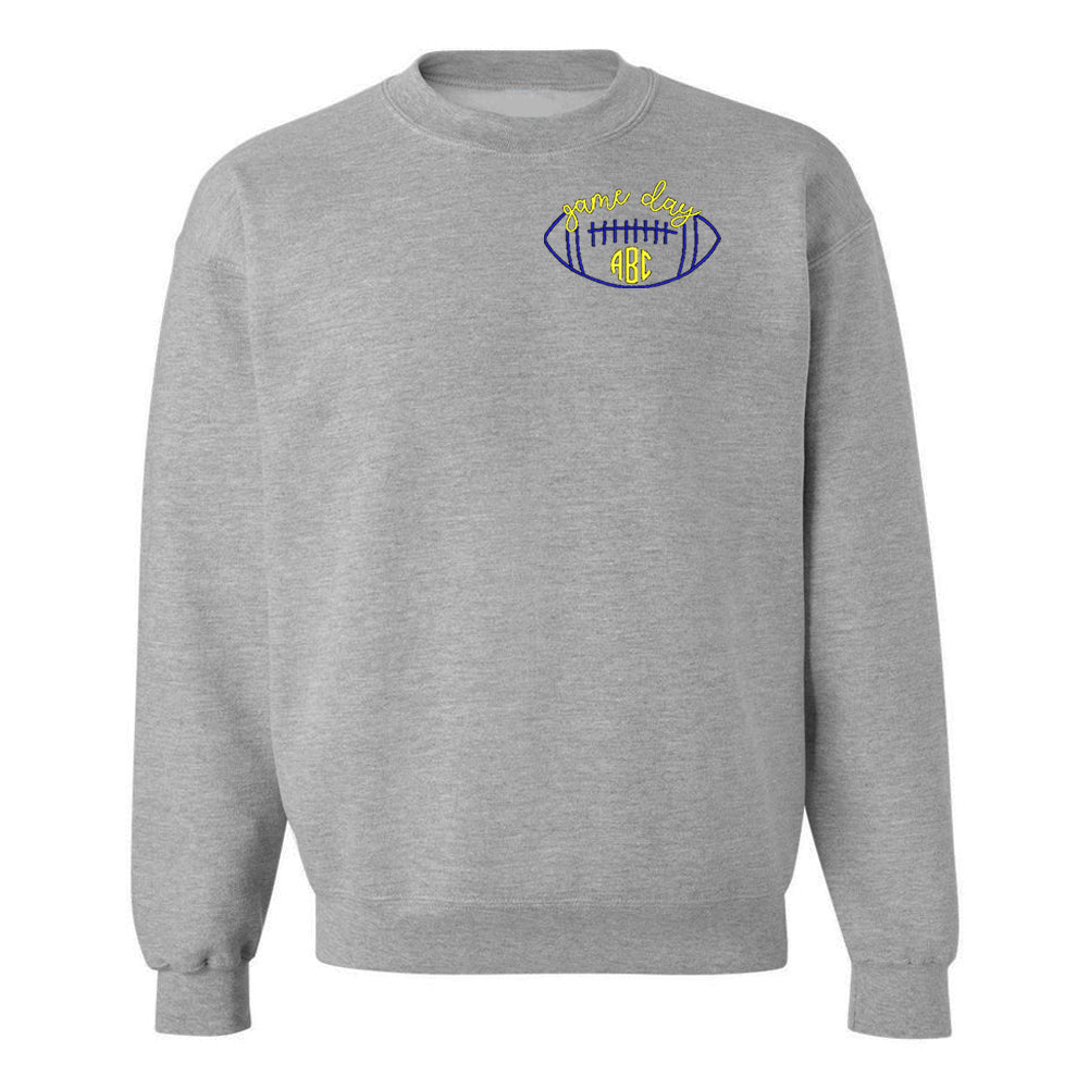 Monogrammed Football Game Day Crewneck Sweatshirt