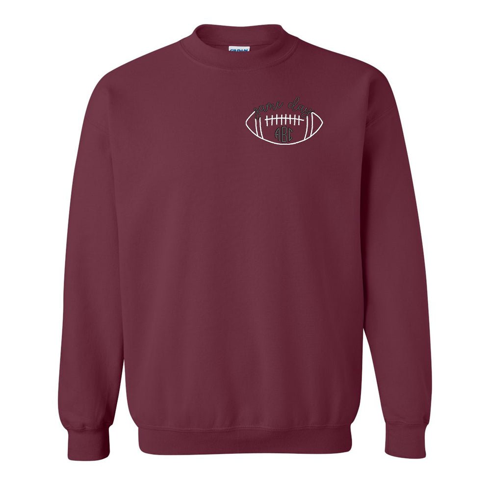 Monogrammed Football Game Day Crewneck Sweatshirt