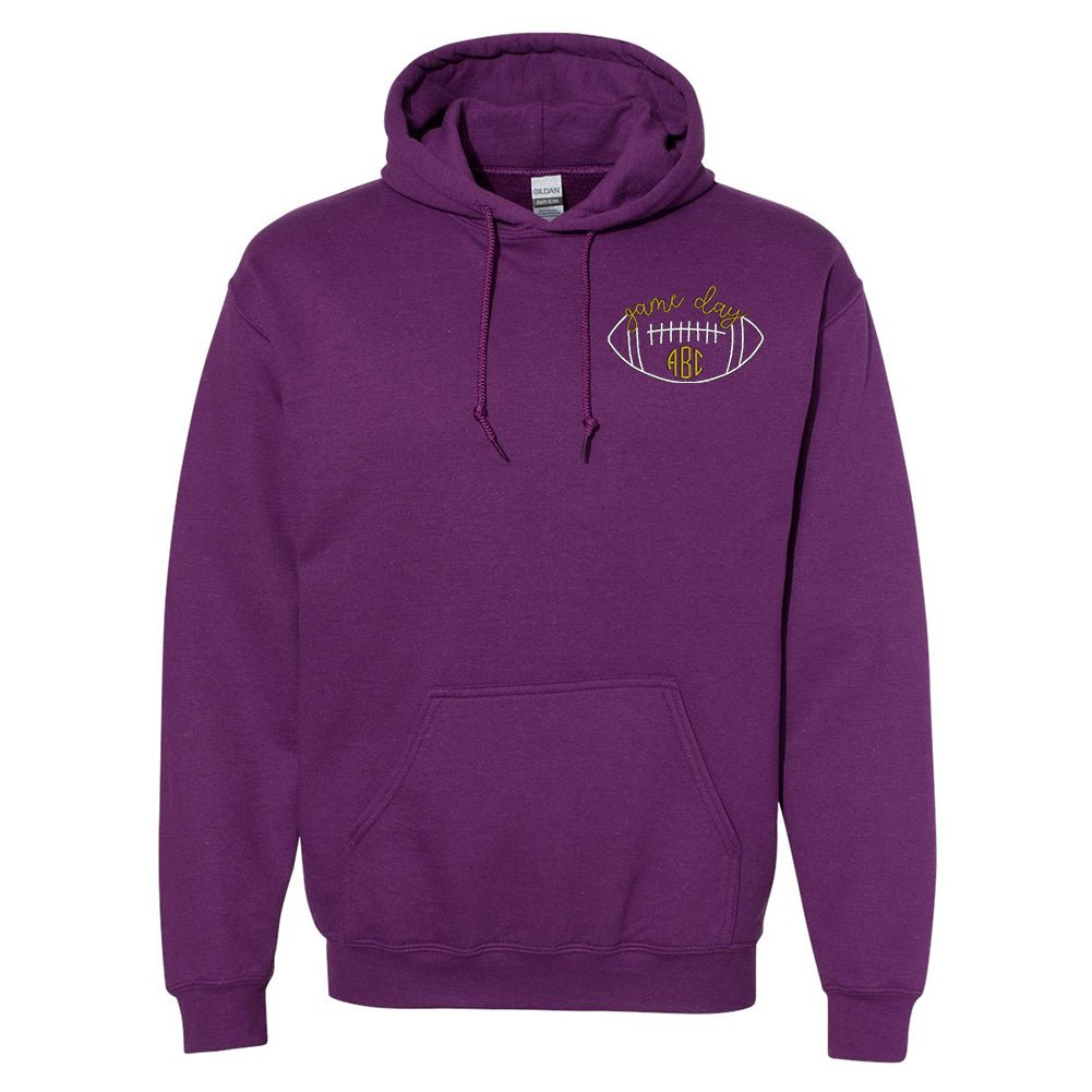 Monogrammed Football Game Day Hoodie