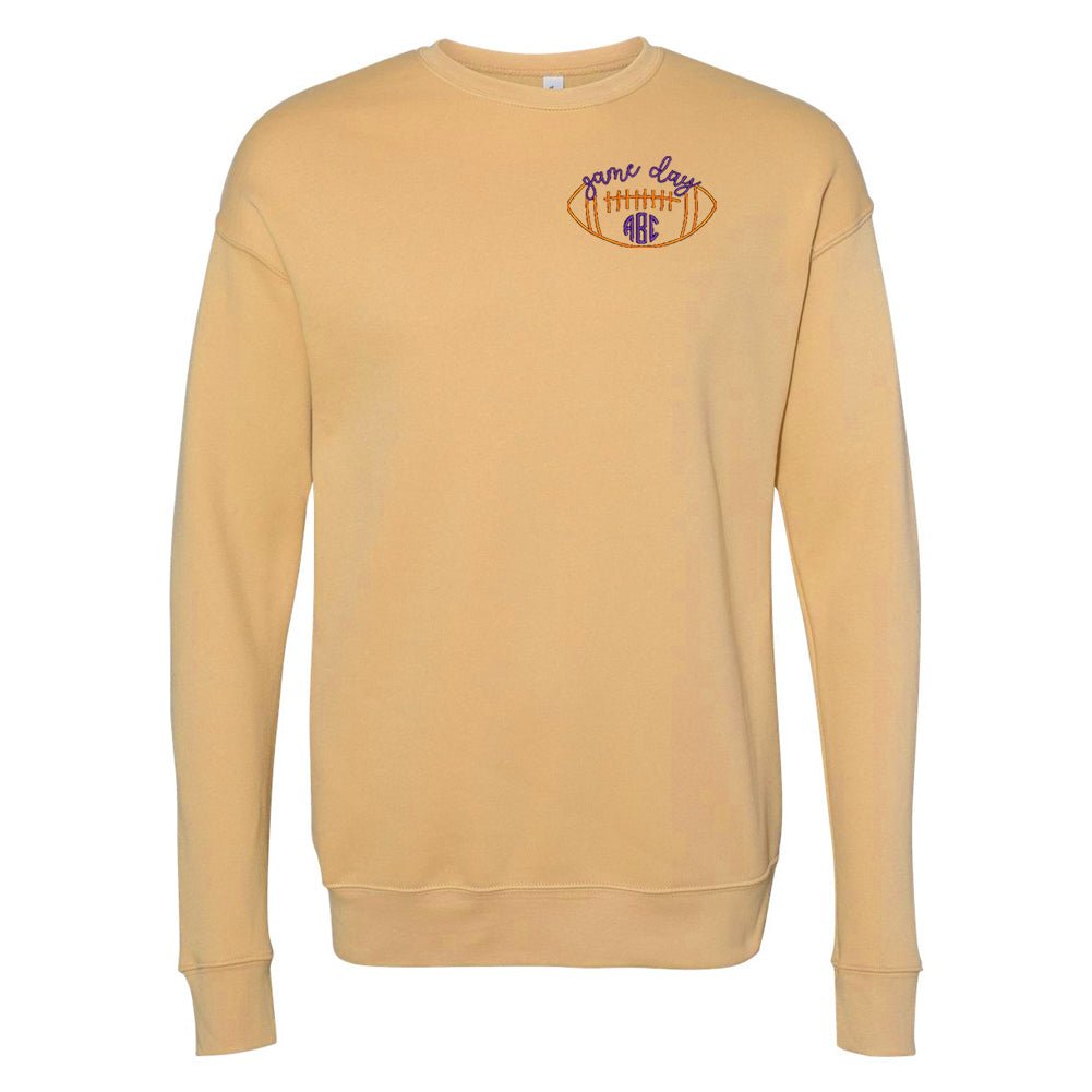 Monogrammed Football Game Day Premium Crewneck Sweatshirt