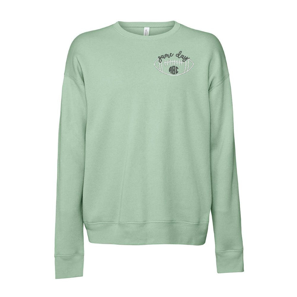 Monogrammed Football Game Day Premium Crewneck Sweatshirt