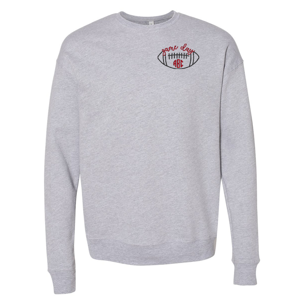 Monogrammed Football Game Day Premium Crewneck Sweatshirt