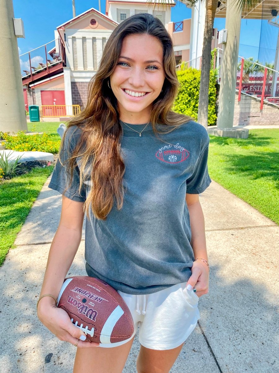 Monogrammed Football Game Day T-Shirt