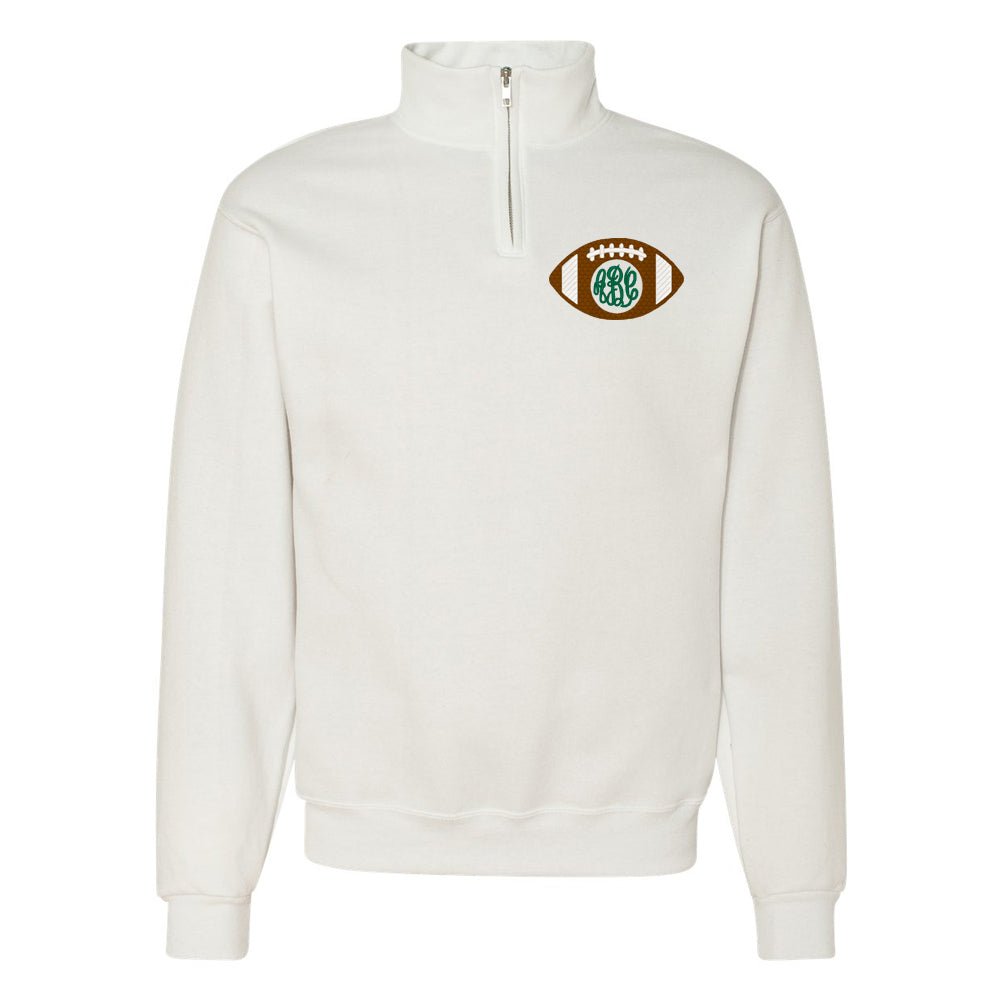 Monogrammed Football Quarter Zip Sweatshirt