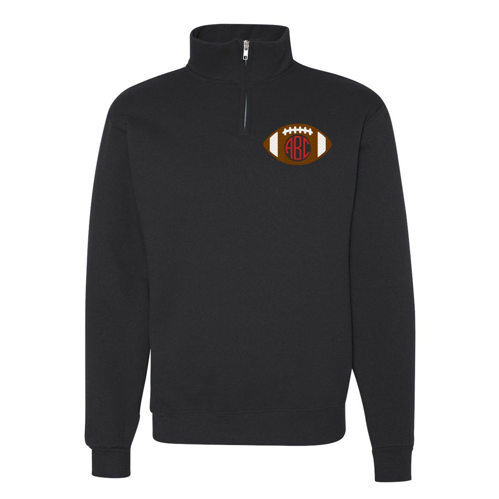 Monogrammed Football Quarter Zip Sweatshirt