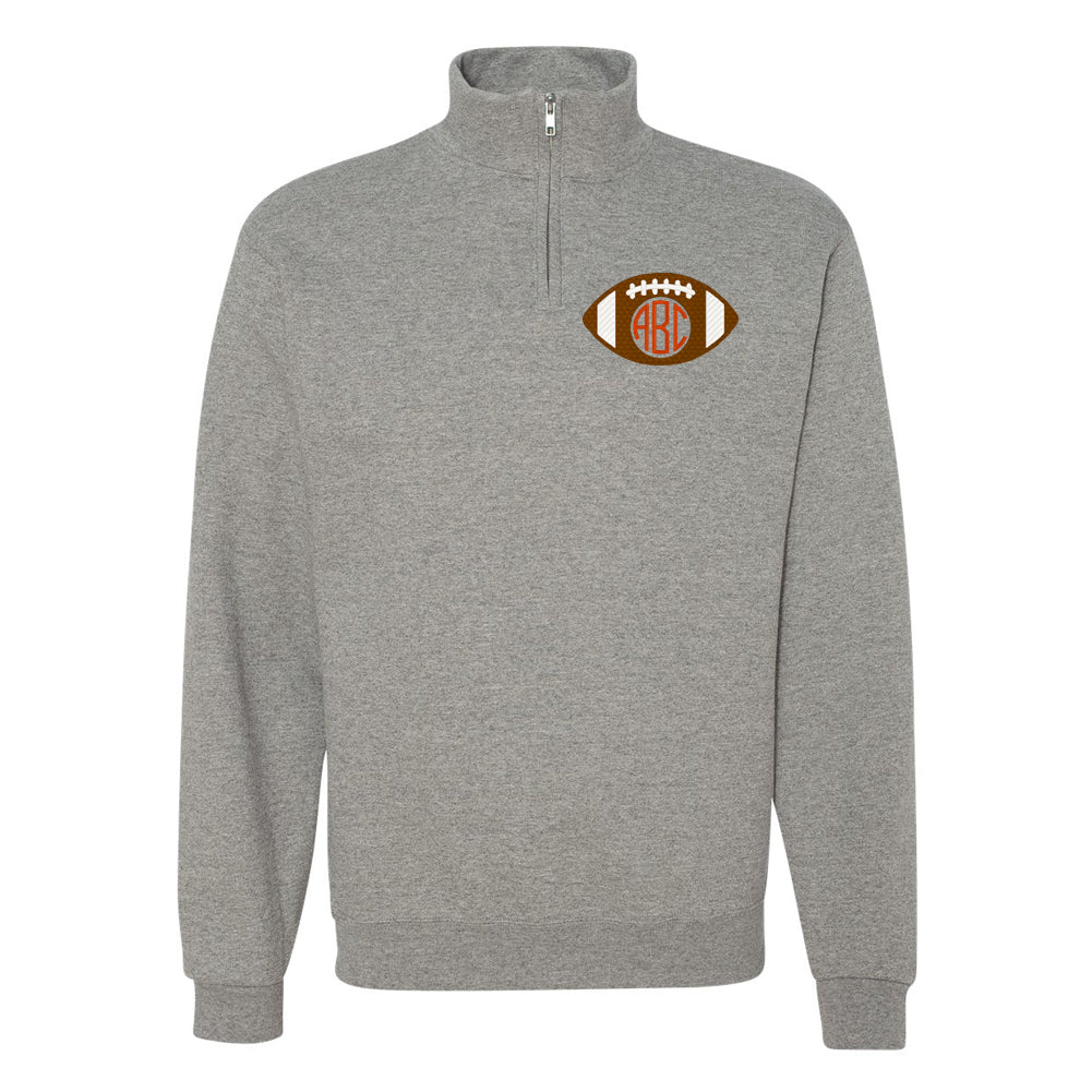 Monogrammed Football Quarter Zip Sweatshirt