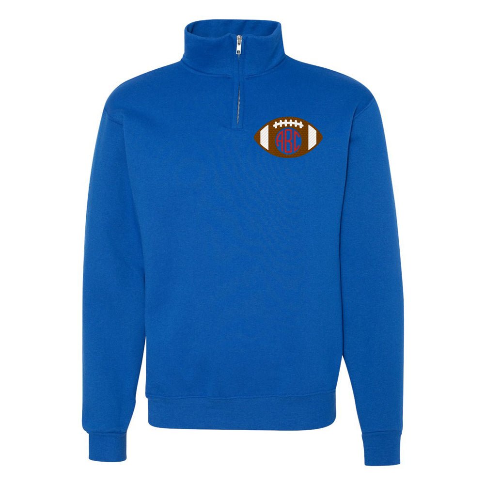 Monogrammed Football Quarter Zip Sweatshirt