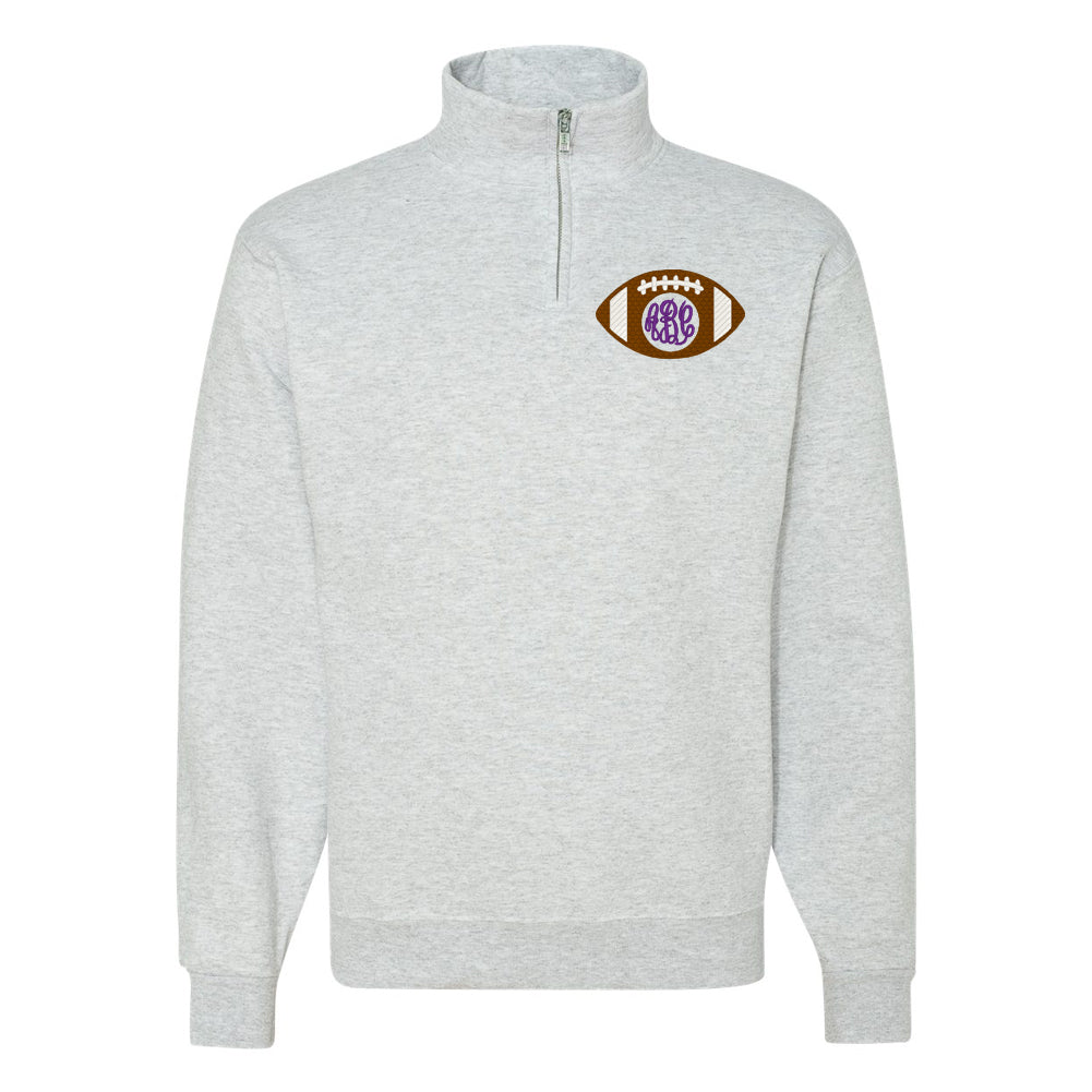 Monogrammed Football Quarter Zip Sweatshirt