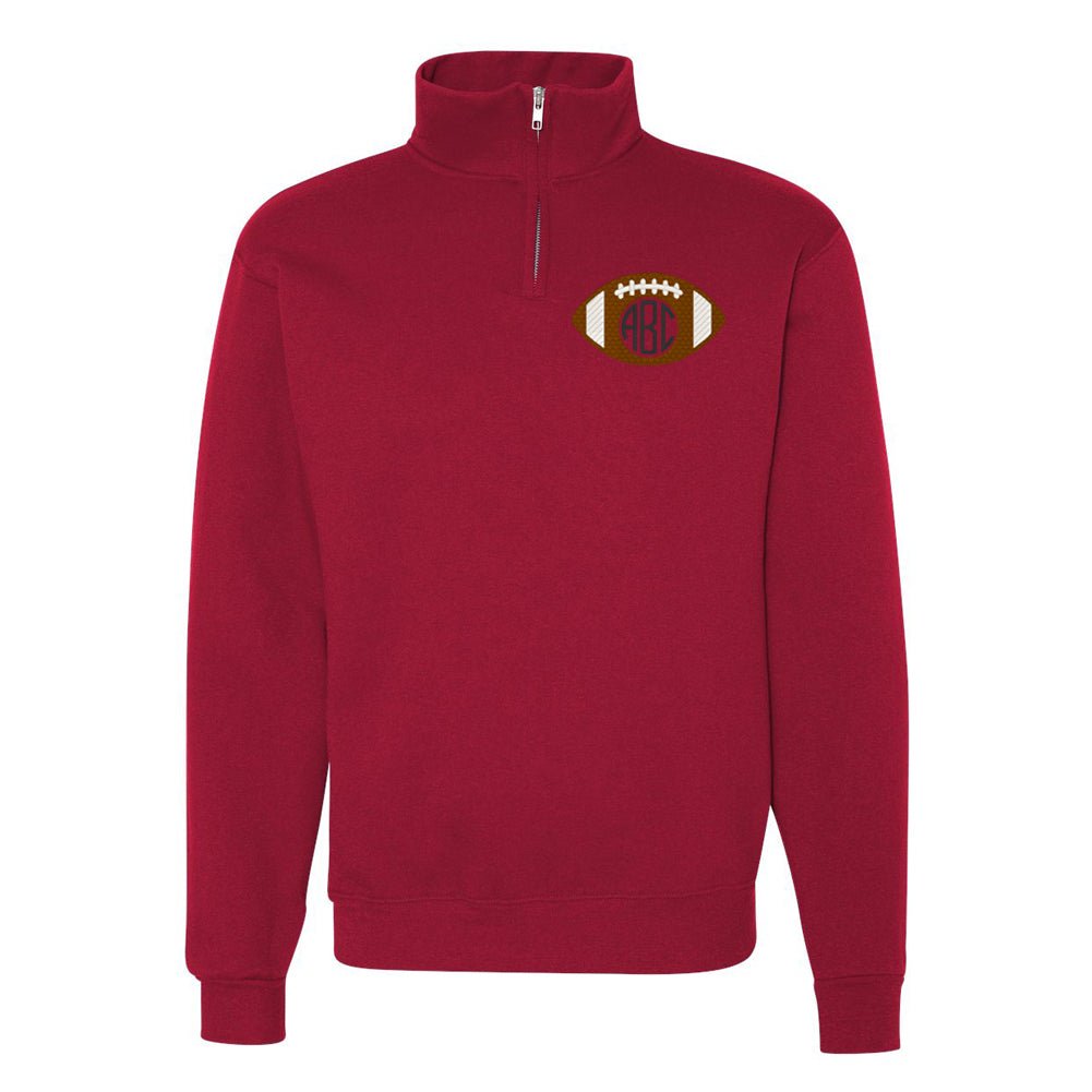Monogrammed Football Quarter Zip Sweatshirt