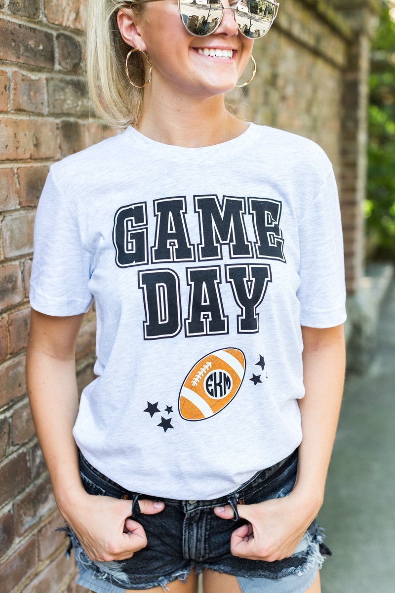 Monogrammed 'Game Day' Basic T-Shirt